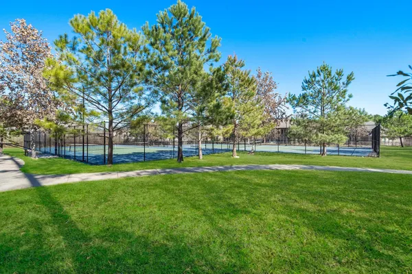 a view of a park with slide