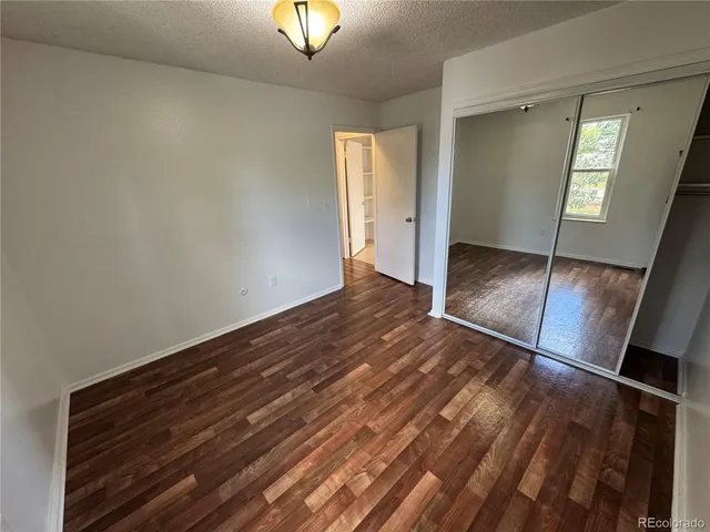 an empty room with door