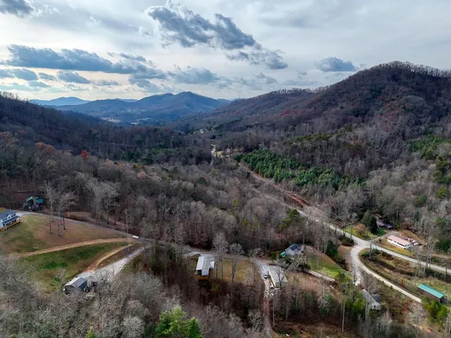 a view of a city and mountains