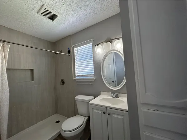 a bathroom with a toilet a sink and a mirror
