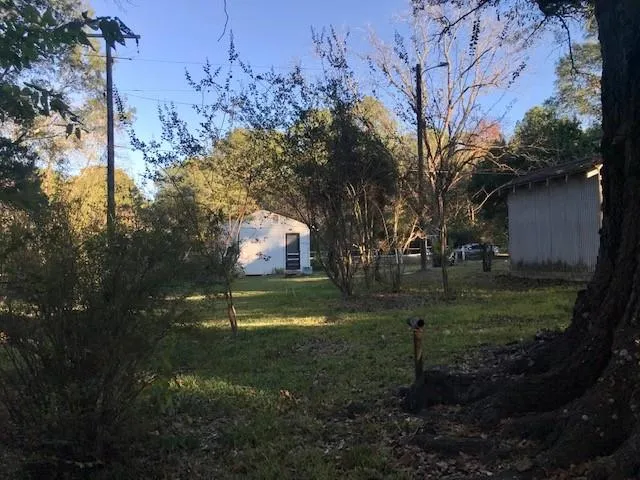 a backyard of a house with lots of green space