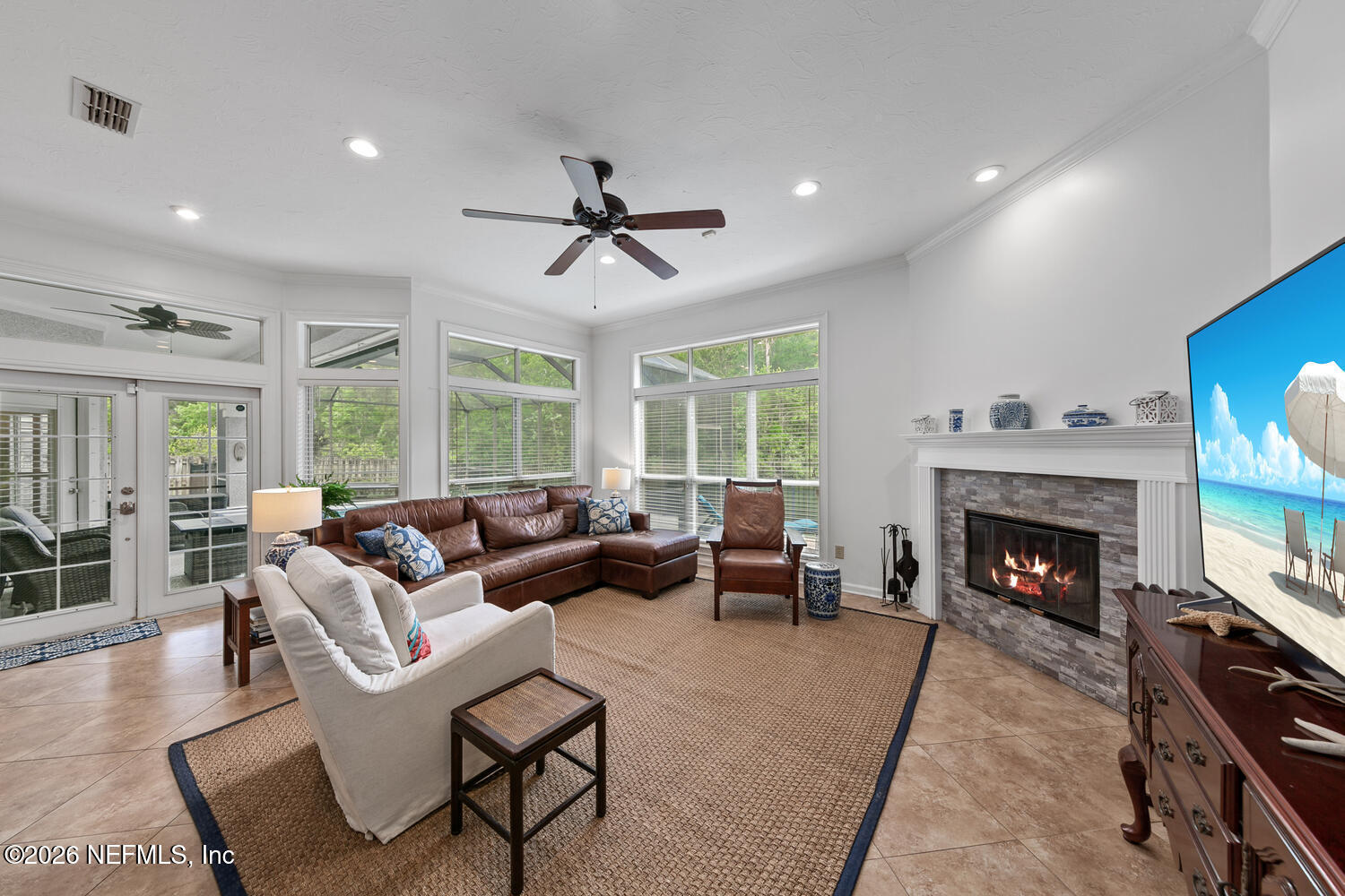 240 Shell Bluff Court Ponte Vedra Beach, FL 32082 - Photo 23 of 53 a living room with furniture fireplace and window