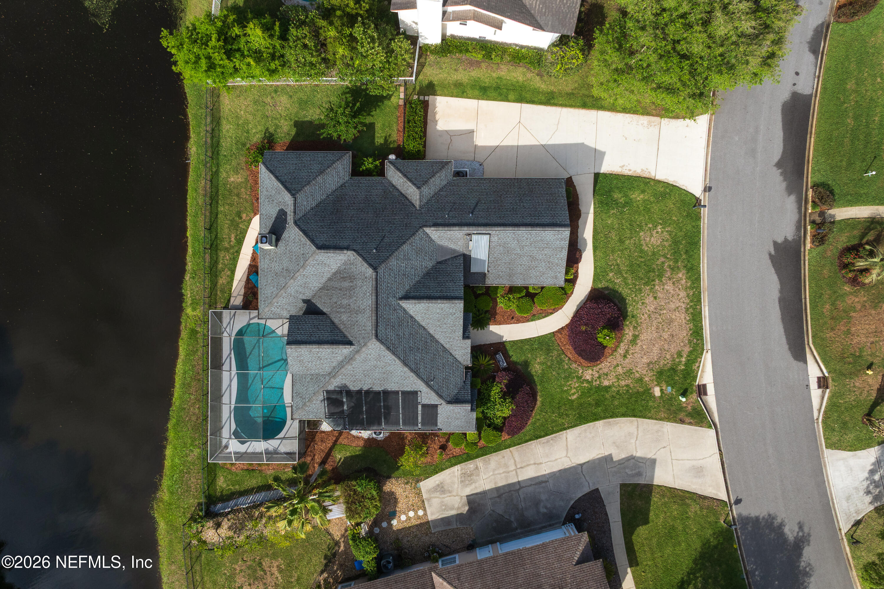 240 Shell Bluff Court Ponte Vedra Beach, FL 32082 - Photo 52 of 53 an aerial view of a house with a swimming pool