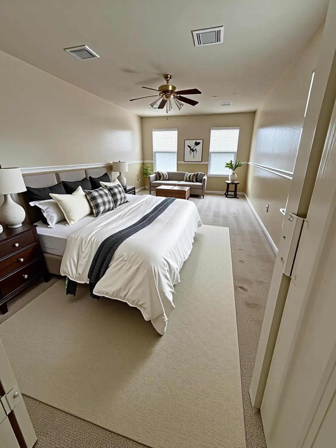 903 Christopher Baytown, TX 77521 - Photo 13 of 22 a spacious bedroom with a bed and a large mirror