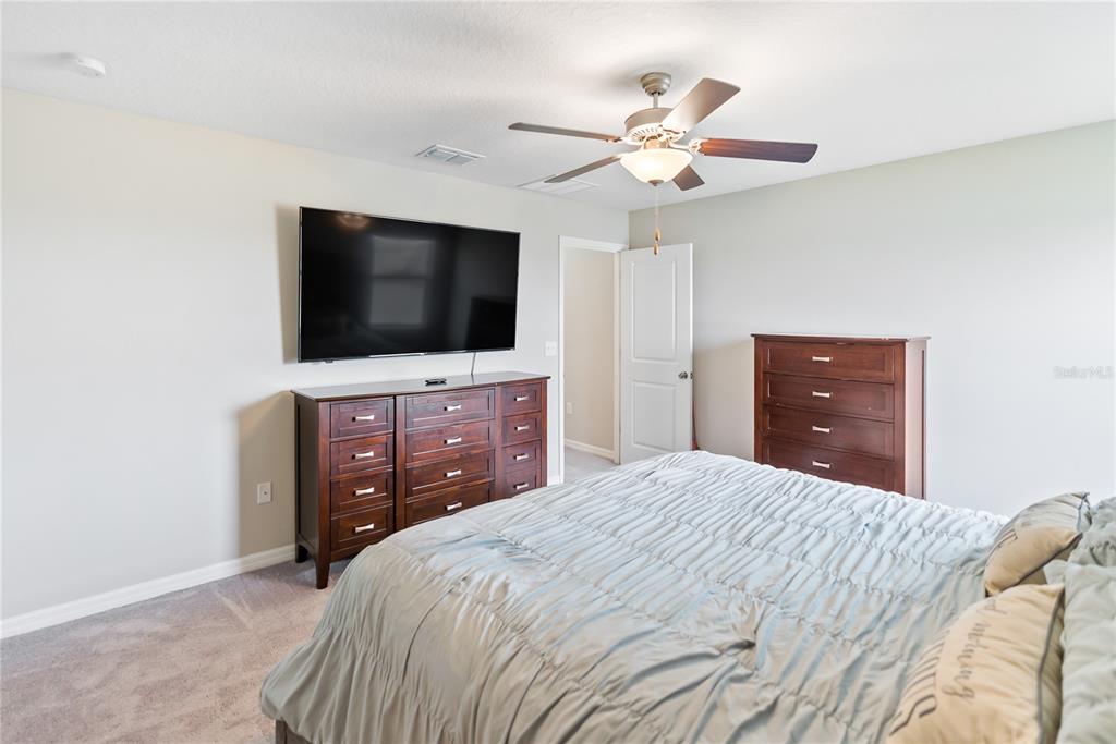 9313 Lemon Drop Loop Ruskin, FL 33573 - Photo 12 of 29 a bedroom with a bed and a flat screen tv