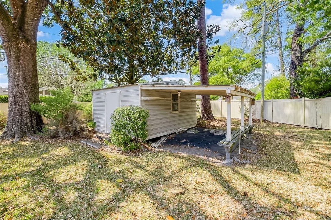 12606 Sunnybrook Road Savannah, GA 31419 - Photo 31 of 39 This is a great, 16' X 12' shed / work shop with electricity and a tool bench. The exterior canopy is perfect for completing your outdoor hobbies and???????????????????????????????????????? projects.