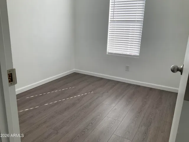 an empty room with a window