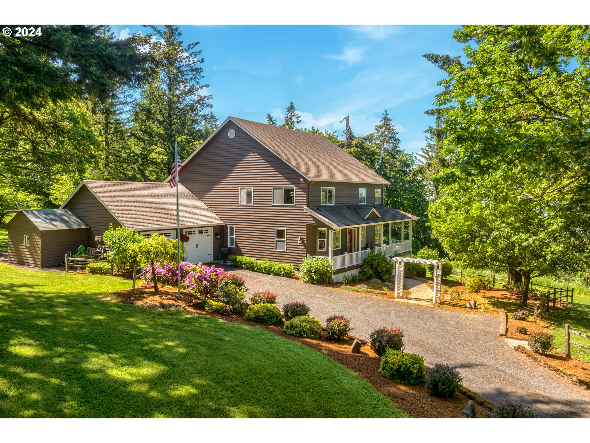 19100 Southwest Finnigan Hill Road Newberg, OR 97132 - Photo 45 of 48 a aerial view of a house with a yard