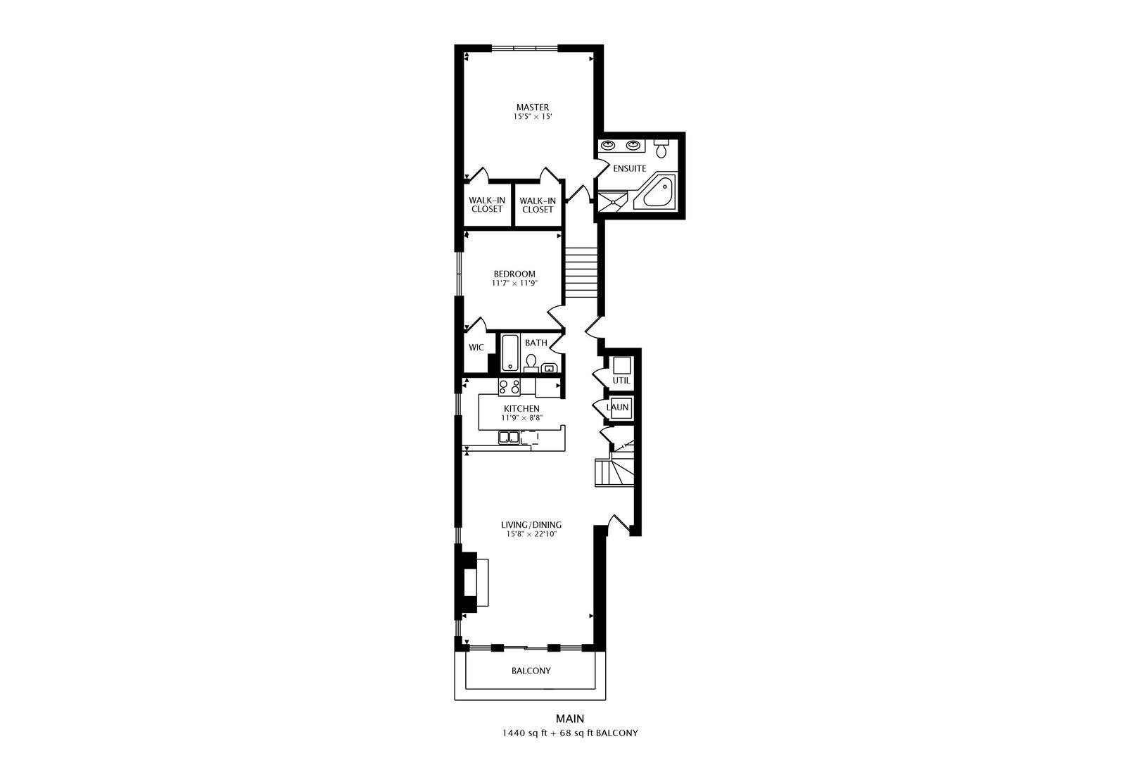 1116 West Hubbard Street, Unit 4W Chicago, IL 60642 - Photo 31 of 32 a picture of floor plan
