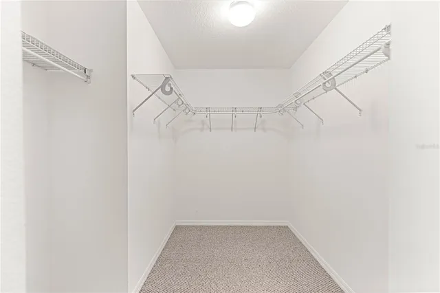a view of a room with racks on the wall