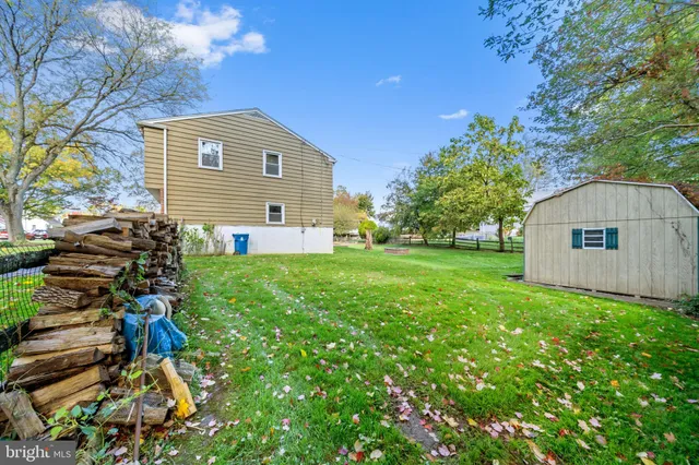 a view of backyard with garden and trees