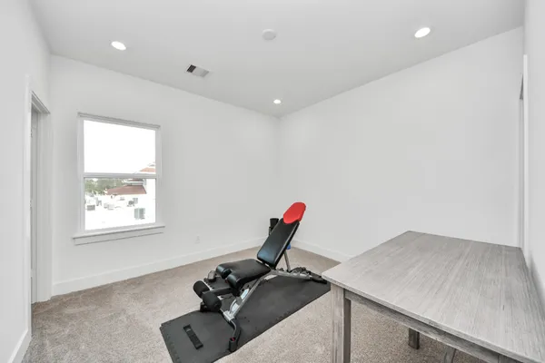 a room with gym equipment