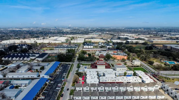 an aerial view of a city