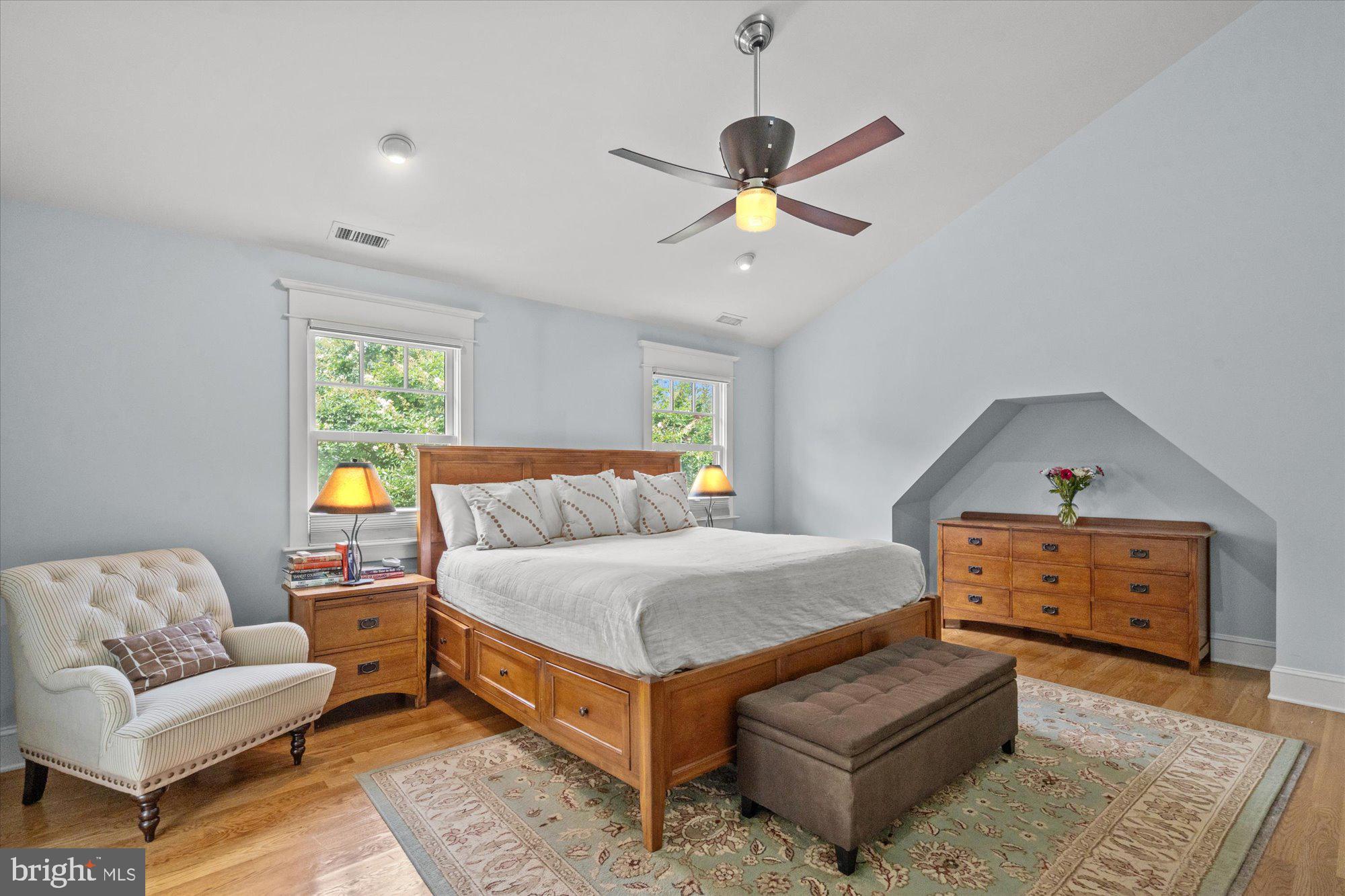 307 East Glebe Road Alexandria, VA 22305 - Photo 23 of 52 Primary bedroom with skylights, vaulted ceiling
