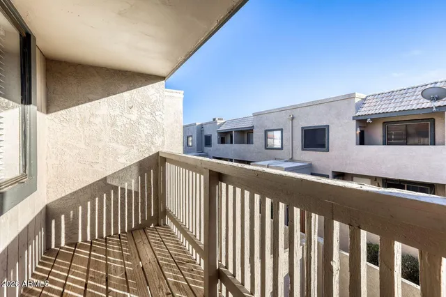 a view of city from a balcony