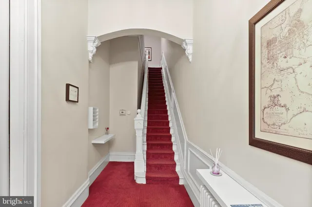 a view of a hallway with entryway