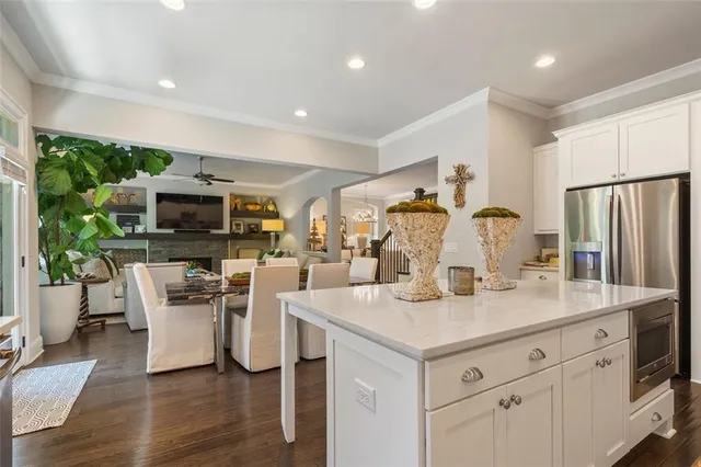 a view of a patio on the roof deck