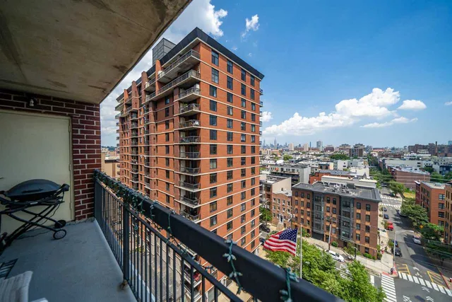 a city view from a balcony