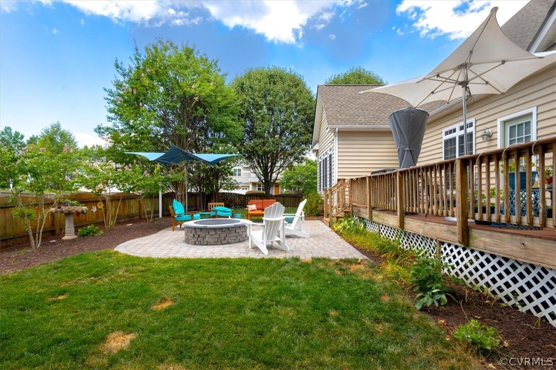 14701 Yarcombe Road Midlothian, VA 23112 - Photo 34 of 44 a view of a chair and table in the backyard