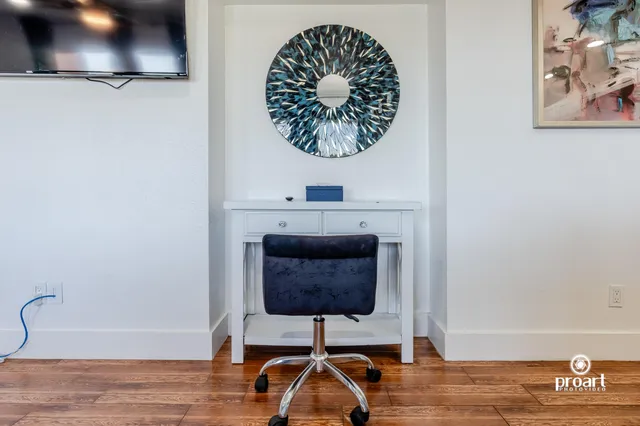 a room with a table and couch