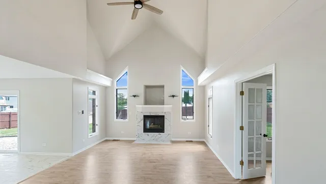 a view of a livingroom with a fireplace