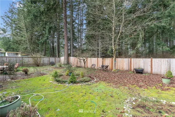 a view of backyard with green space