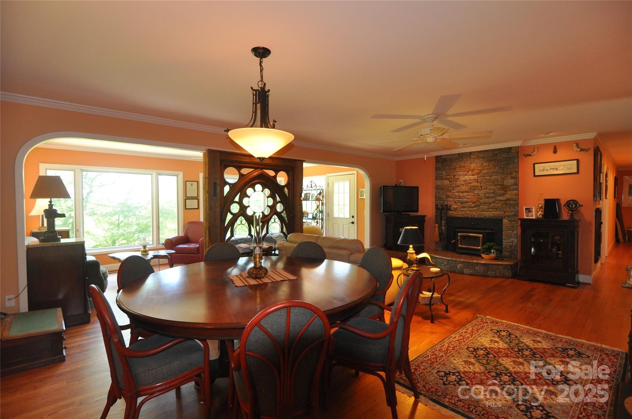 502 Meadowlark Drive Tryon, NC 28782 - Photo 15 of 40 a view of a dining room with furniture window and outside view
