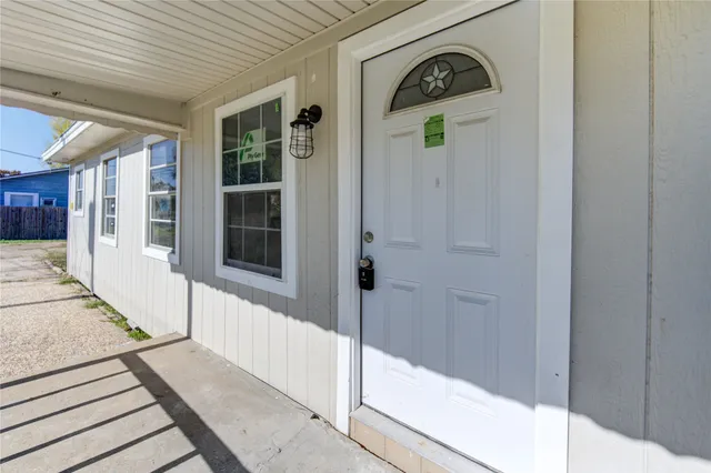 a view of front door of house