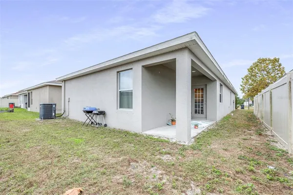 a backyard of a house