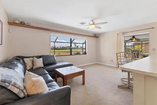 a view of a park with swings and slides