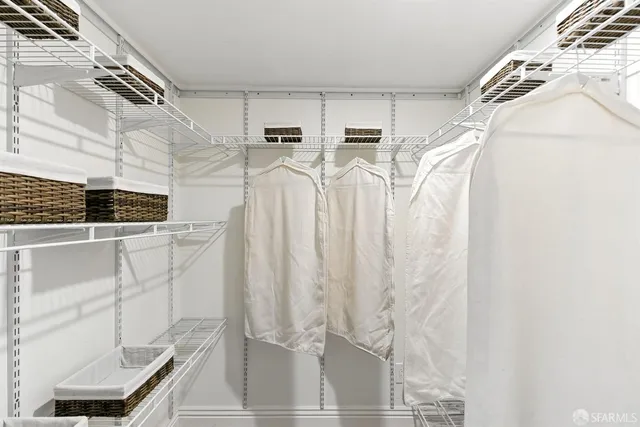 a view of a walk in closet