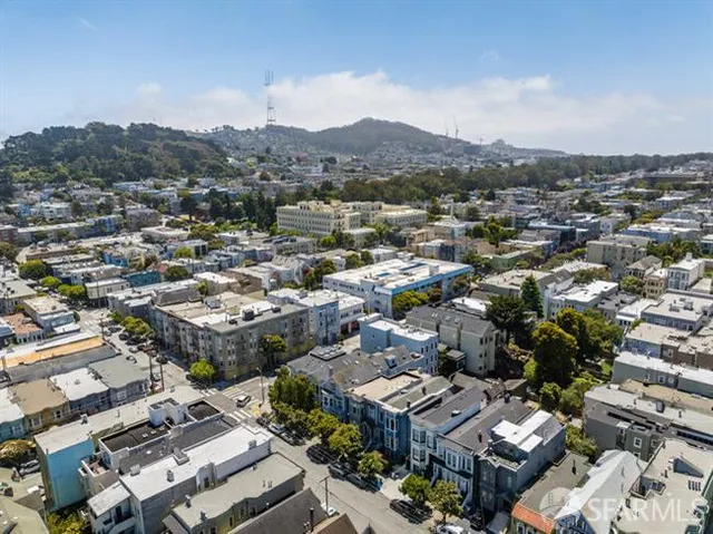 an aerial view of a city