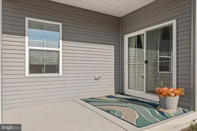 a view of a garden with an outdoor space