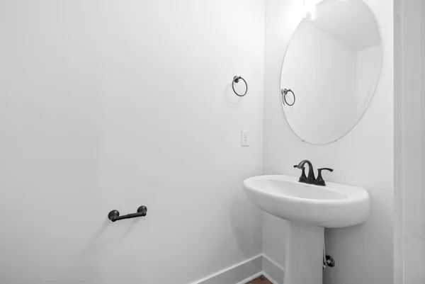 a view of small space with racks on the wall