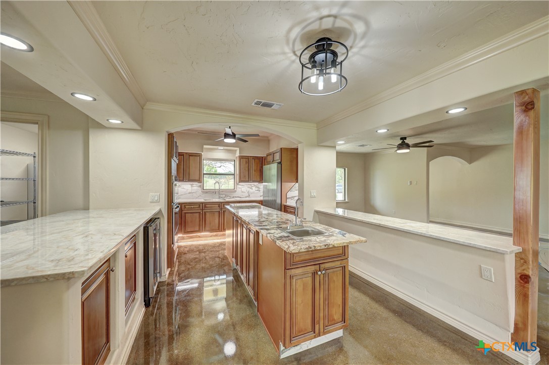 210 Center Point Drive Center Point, TX 78010 - Photo 36 of 44 Kitchen w/Marble island and wine cooler