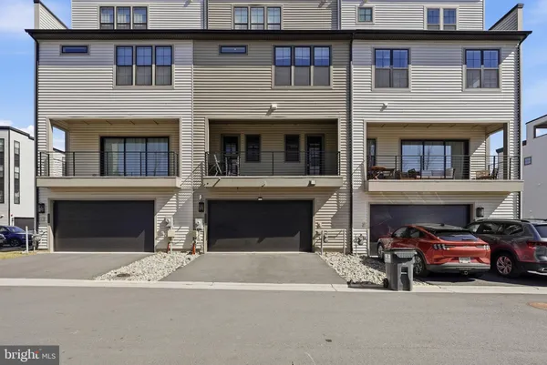 a view of a car parked in front of building