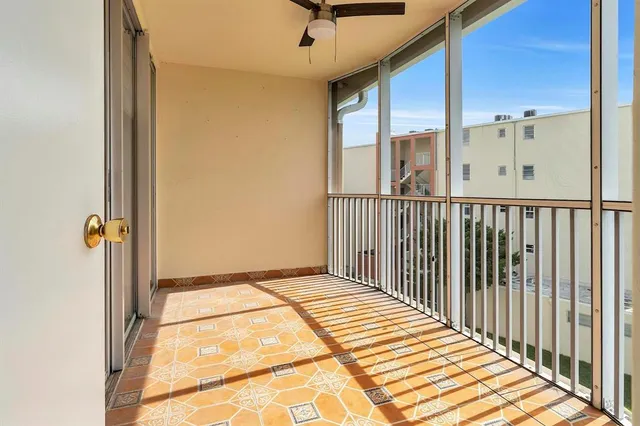 a view of a city from a balcony