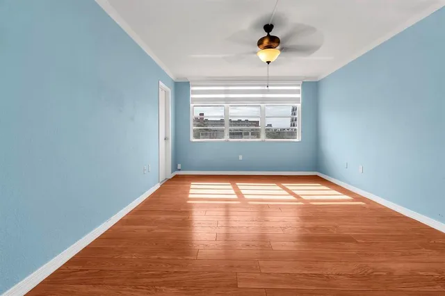 an empty room with a window