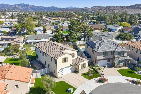 an aerial view of multiple house