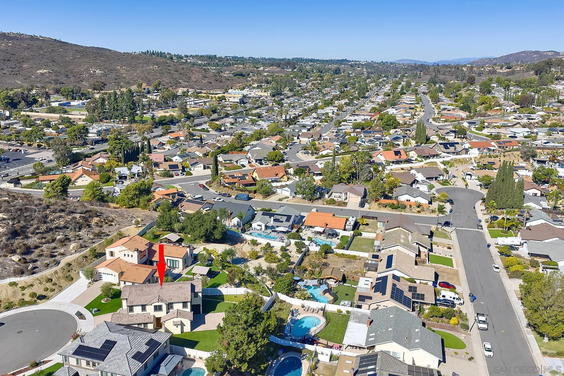 12410 Aria Court Poway, CA 92064 - Photo 46 of 47 an aerial view of residential houses with outdoor space and trees