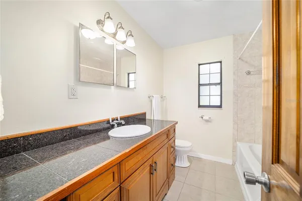 a bathroom with a bathtub