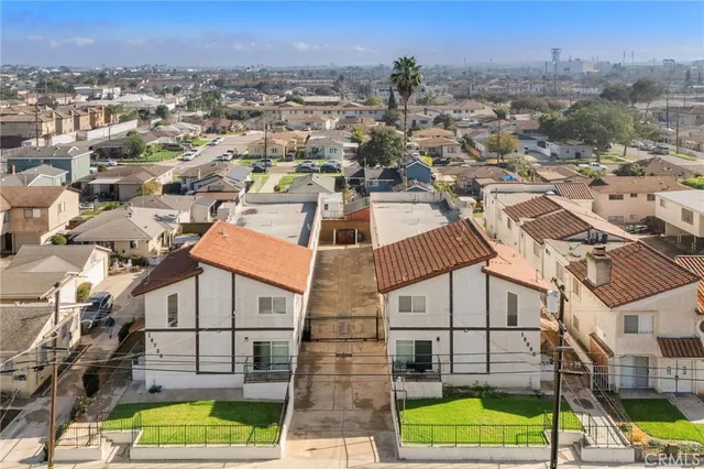 an aerial view of a residential apartment building
