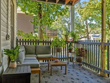 a outdoor view with a sitting space
