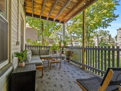 a view of a building with a tree