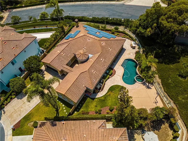 a view of a lake with a garden