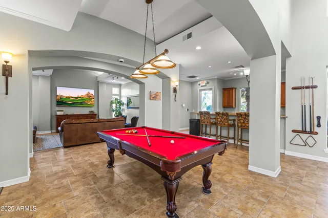 an aerial view of residential building with parking space