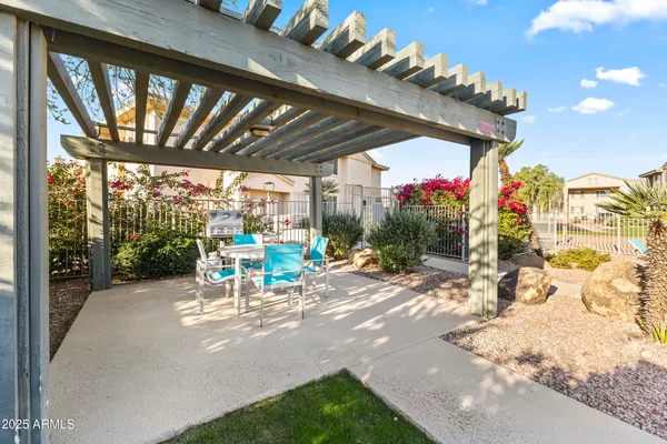 a view of a house with a patio