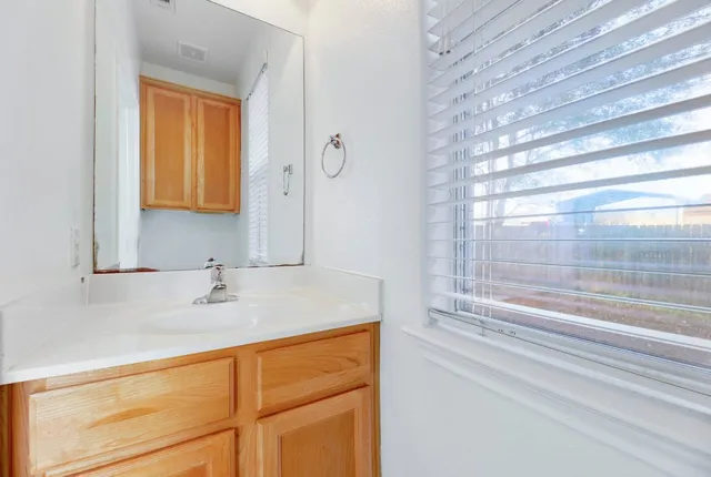 a bathroom with a sink and a shower