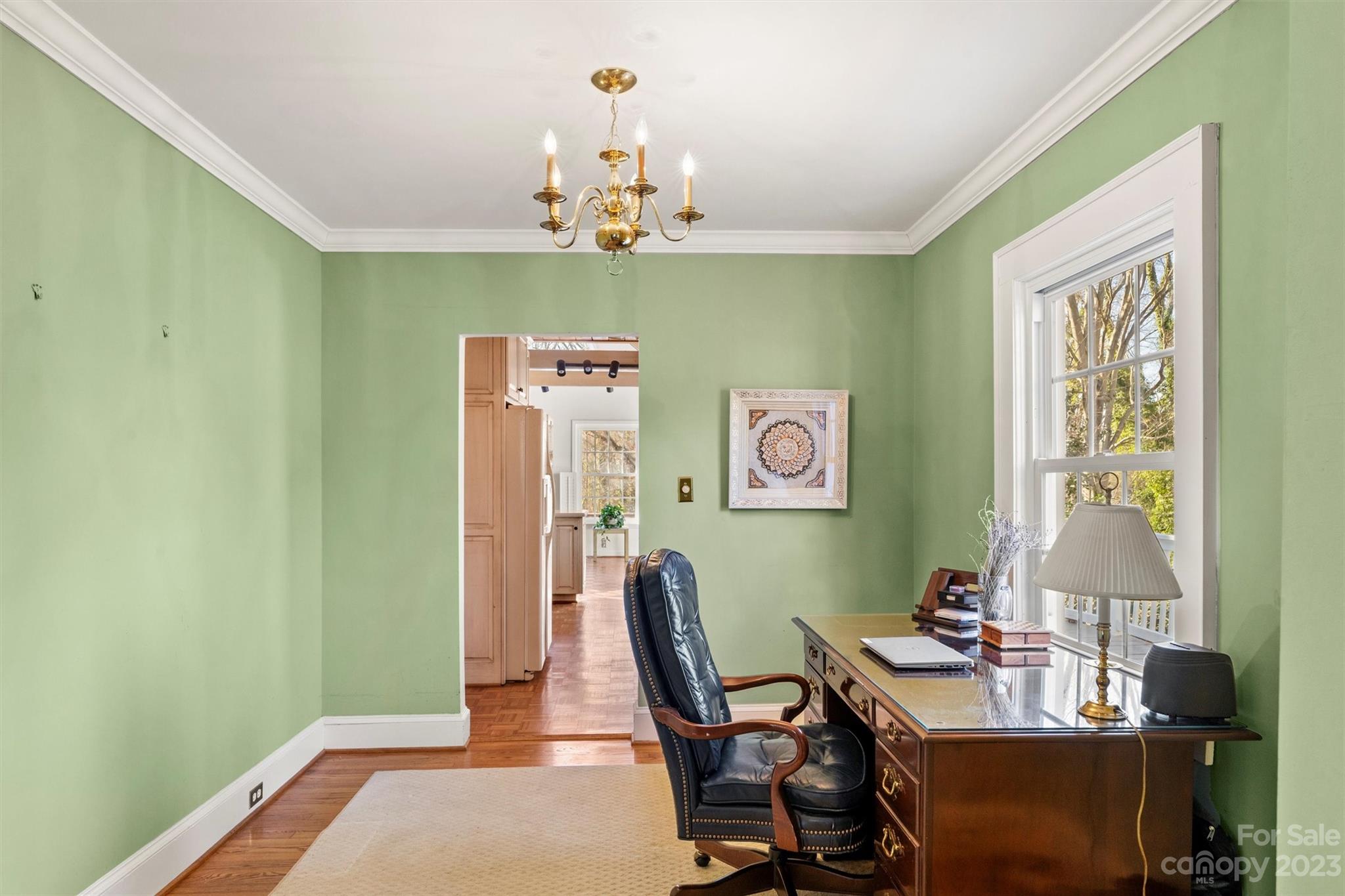 116 Riverside Court Morganton, NC 28655 - Photo 14 of 40 a workspace with chandelier