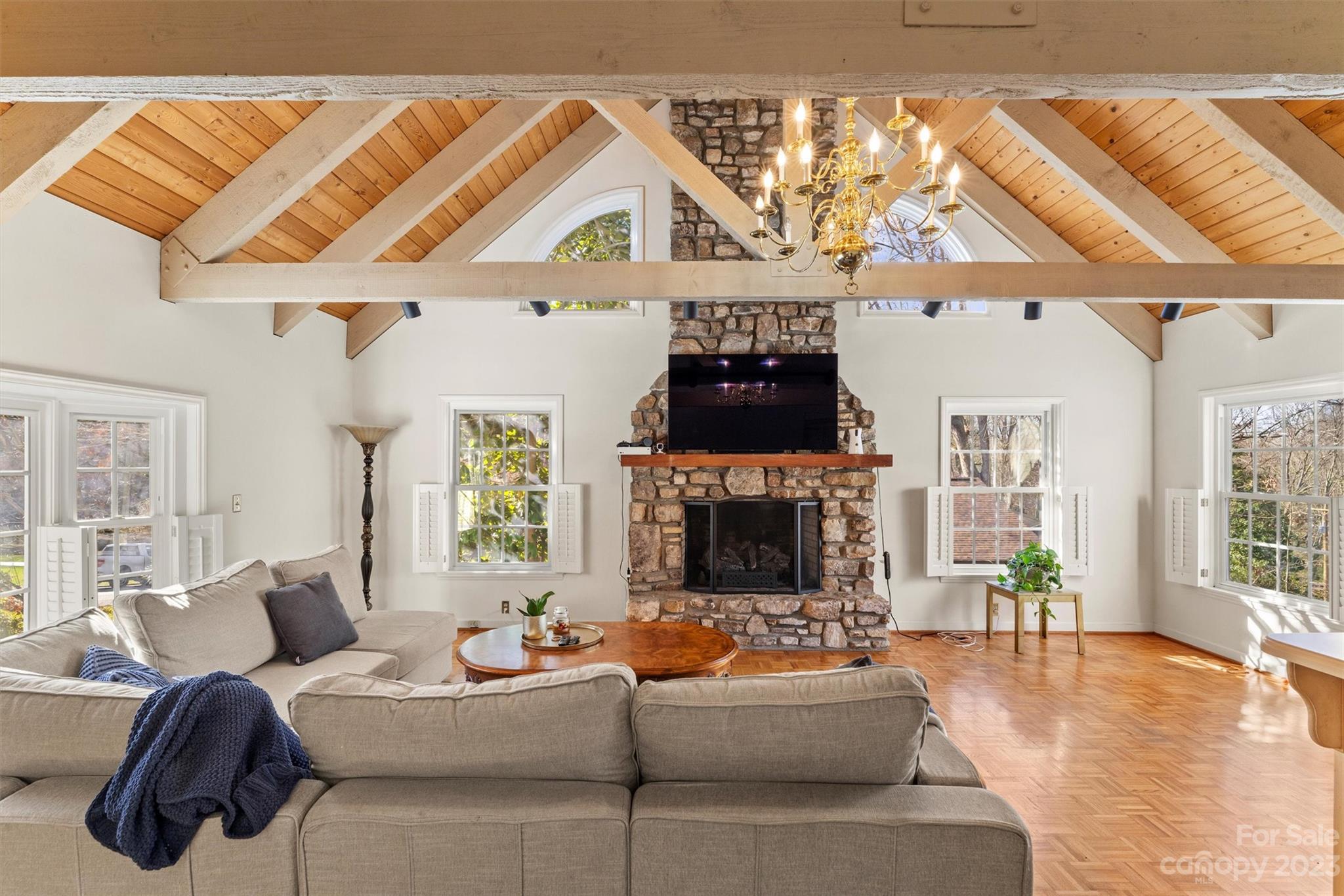 116 Riverside Court Morganton, NC 28655 - Photo 5 of 40 a living room with fireplace furniture and a wooden floor